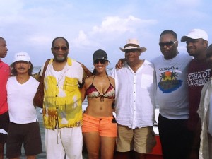 Rev, Bush, Smithsonian Museum Director, Claudia Umana, Senator Rodney Ellis (Houston), Rev. Jackson, Ray Charrupi - in Cartagena Colombia after Rosario Islands day tour - Cartagena, Colombia